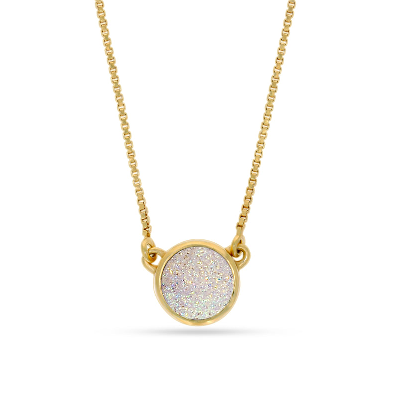 18k Gold Vermeil - Angel Aura Druzy Necklace - ND-N210AAD