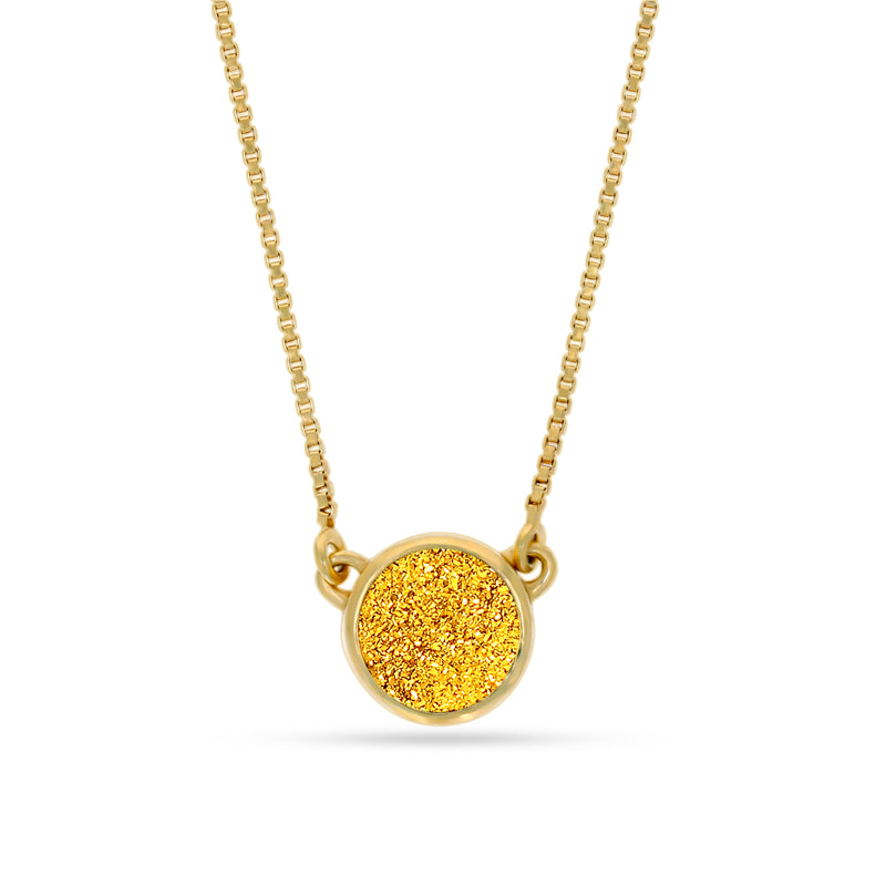 18k Gold Vermeil - Golden Window Druzy Necklace - ND-N210GWD