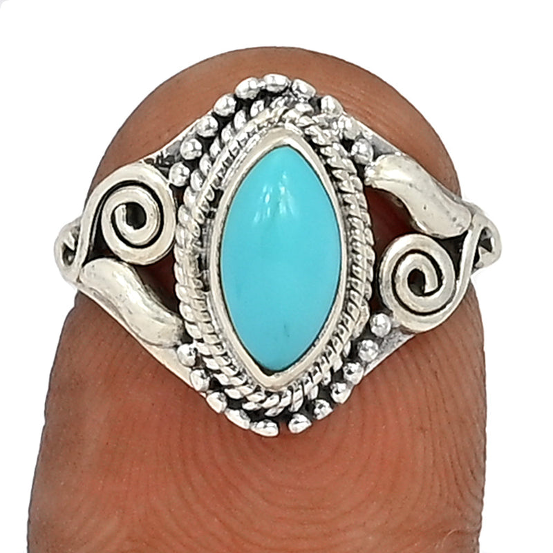 Small Filigree - Natural Kingman Turquoise Ring - NKTR206