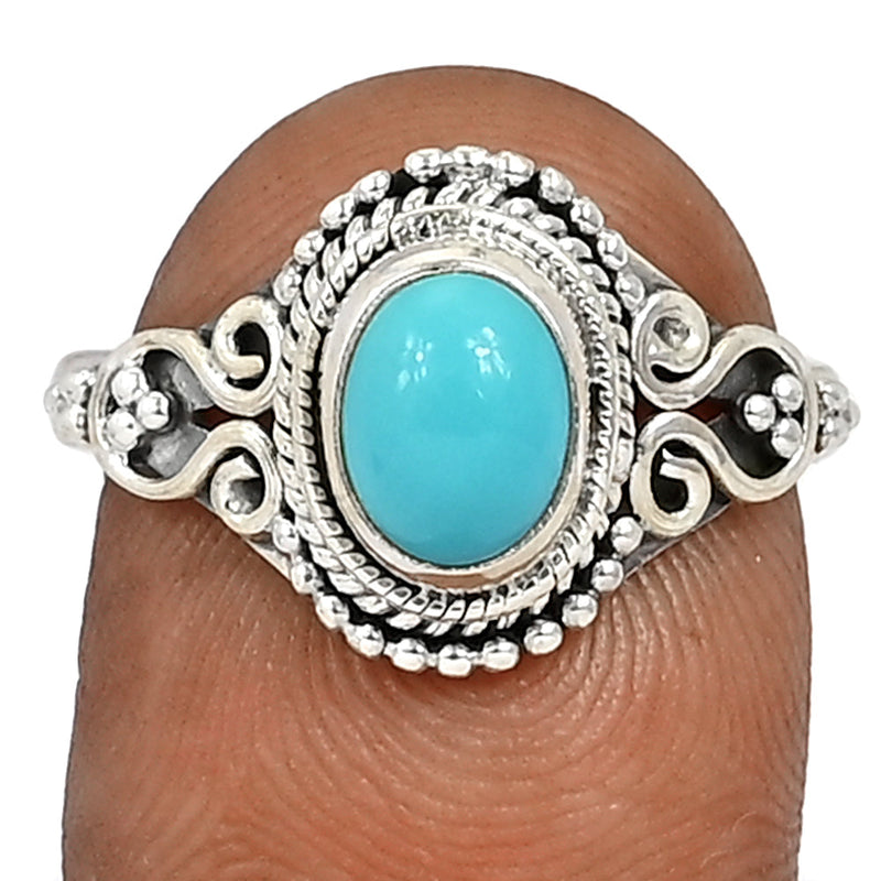 Small Filigree - Natural Kingman Turquoise Ring - NKTR207