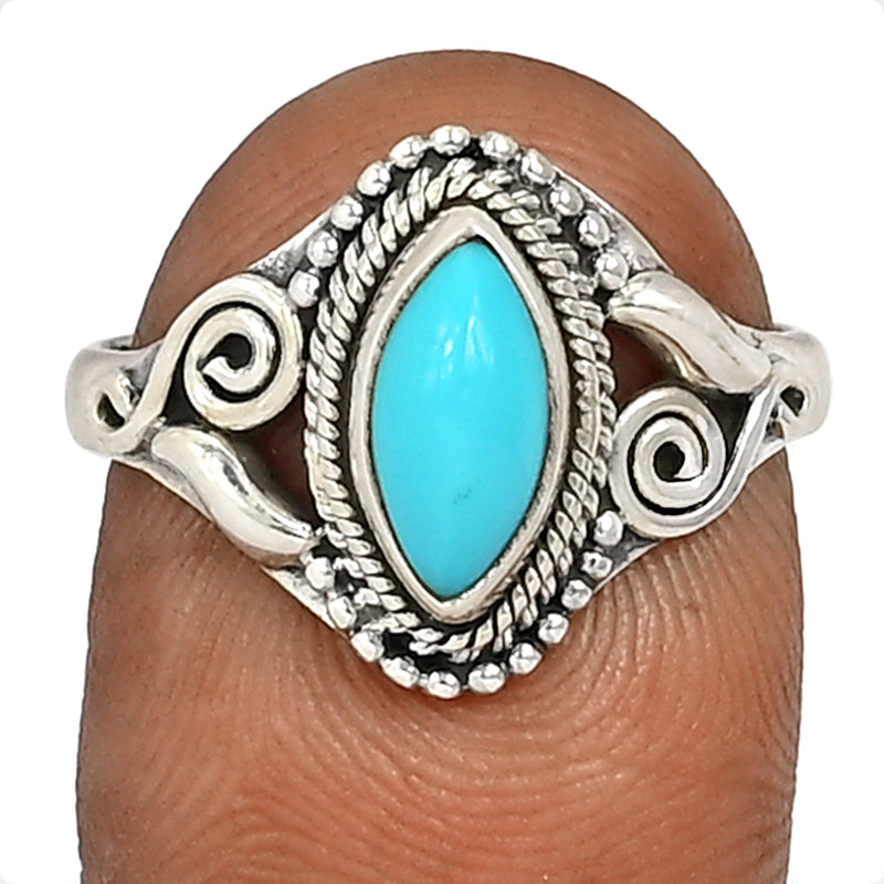 Small Filigree - Natural Kingman Turquoise Ring - NKTR208