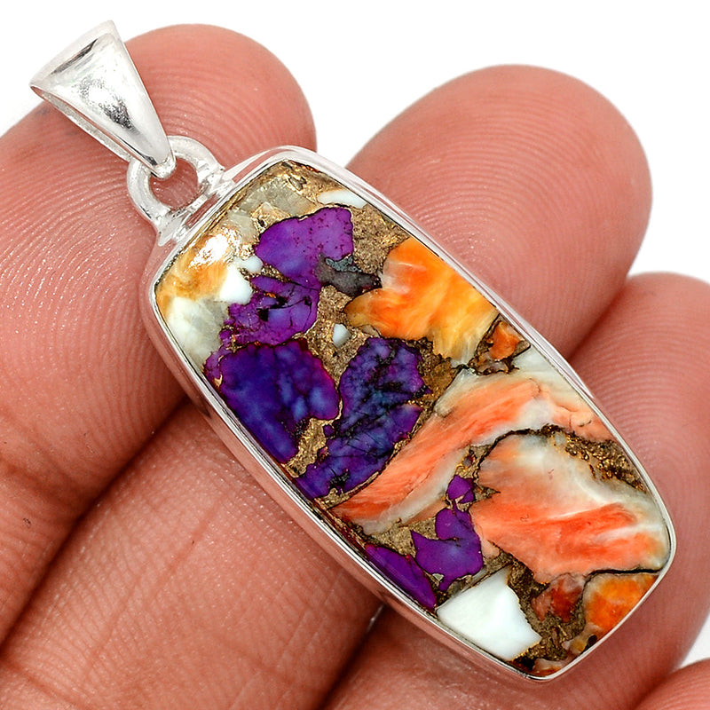 1.7" New Oyster Purple Turquoise Pendants - NOPP98