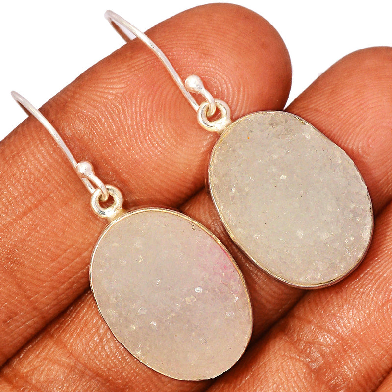 1.6" Natural Quartz Druzy Earrings - NQDE13