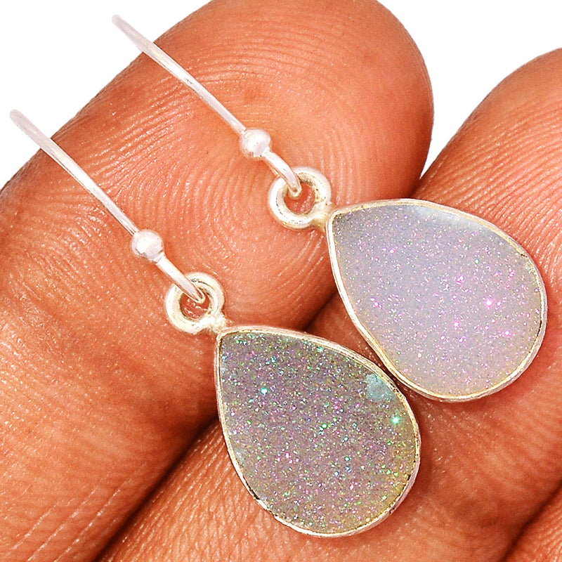 1.3" Natural Quartz Druzy Earrings - NQDE1