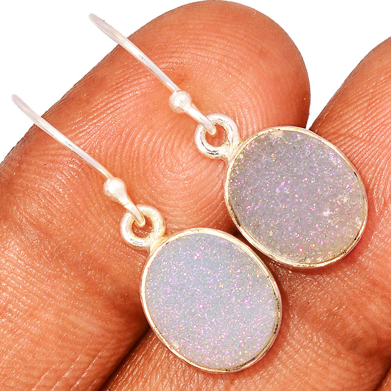 1.2" Natural Quartz Druzy Earrings - NQDE2