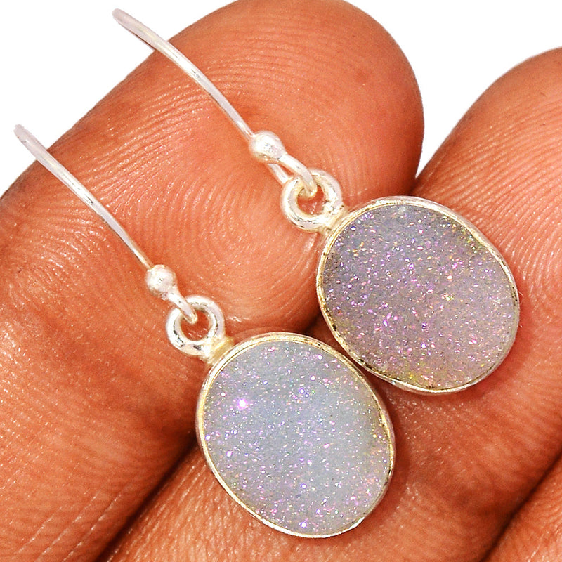 1.2" Natural Quartz Druzy Earrings - NQDE6