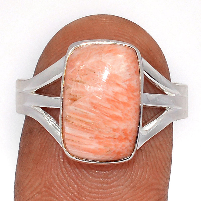 Orange Scolecite Ring - OSCR452