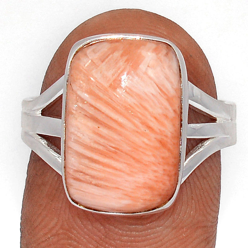 Orange Scolecite Ring - OSCR454