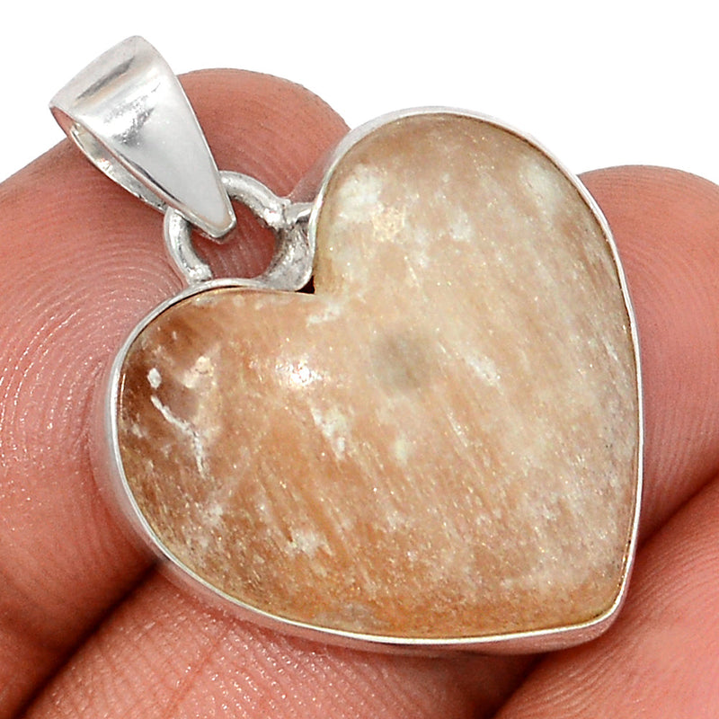 1.3" Heart - Orange Selenite Pendants - OSNP174