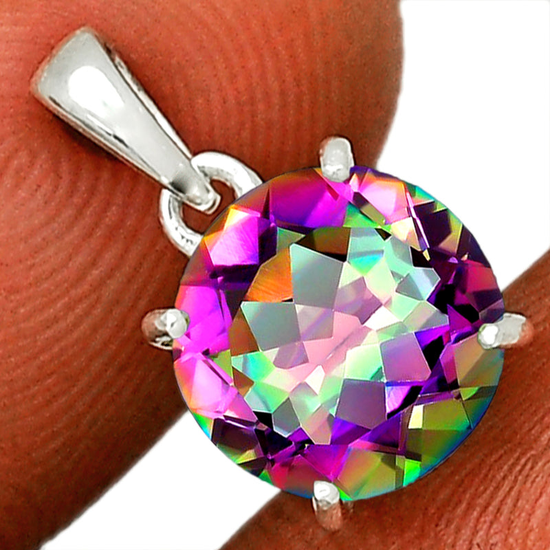 9*9 MM Round - Mystic Topaz Pendants - PBC211-MT Catalogue