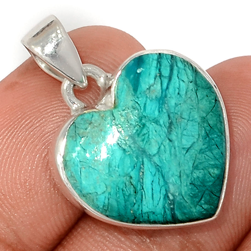 1.1" Heart - Rare Peru Opaline Pendants - PBOP746