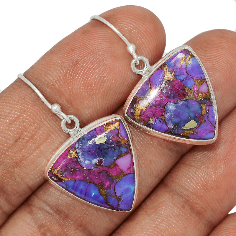 1.3" Purple Copper Turquoise Earrings - PCTE1589