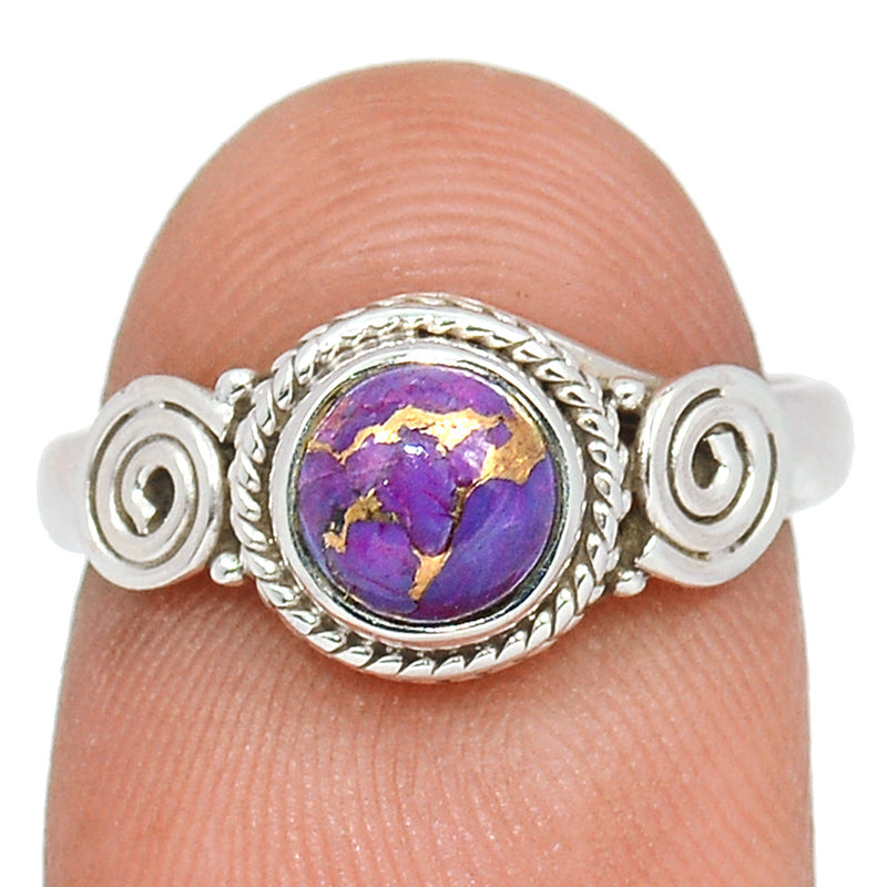 Small Filigree - Purple Copper Turquoise Ring - PCTR903