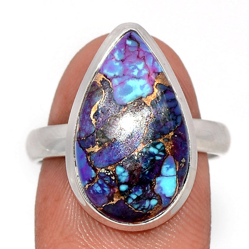 Purple Copper With Blue Turquoise Ring - PCWR13