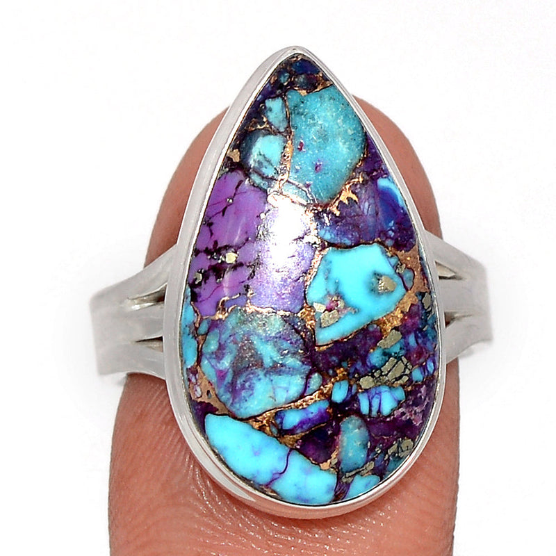 Purple Copper With Blue Turquoise Ring - PCWR18