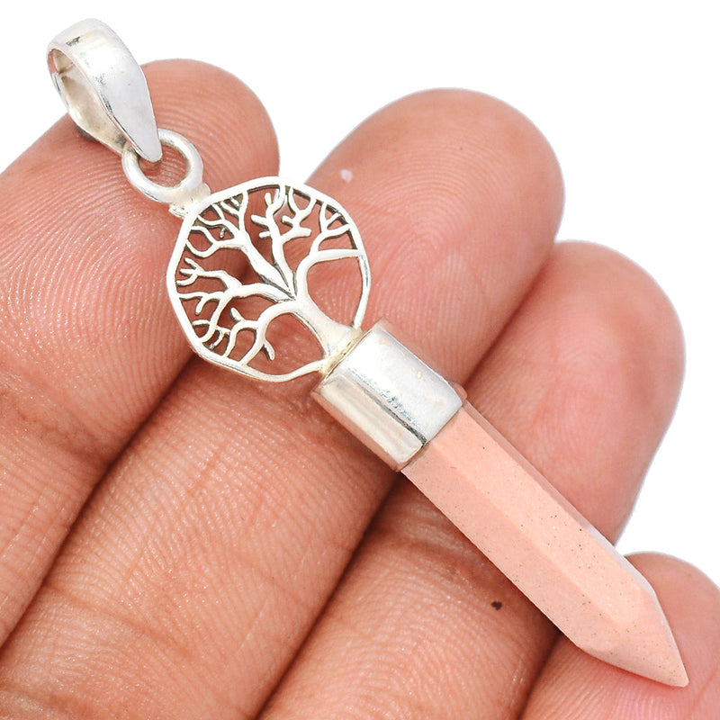 2.2" Tree Of Life - Pink Opal Pendants - PNKP870