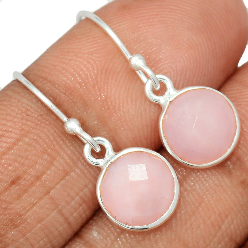 1.1" Pink Opal Faceted Earrings - POFE1
