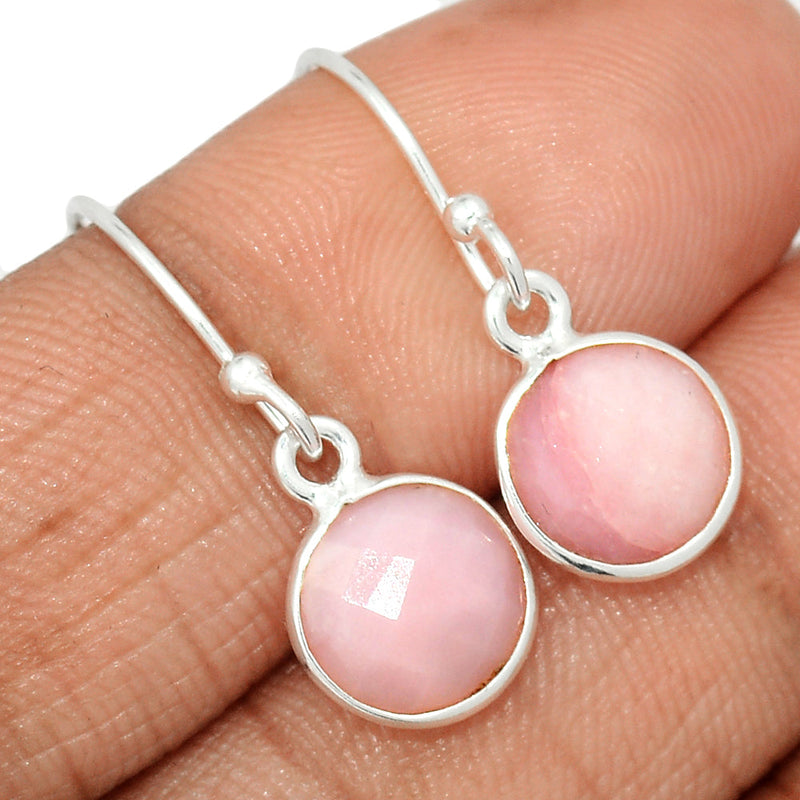 1.1" Pink Opal Faceted Earrings - POFE3
