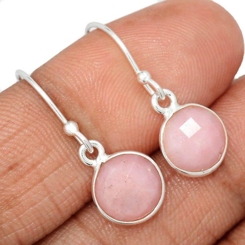 1.1" Pink Opal Faceted Earrings - POFE5