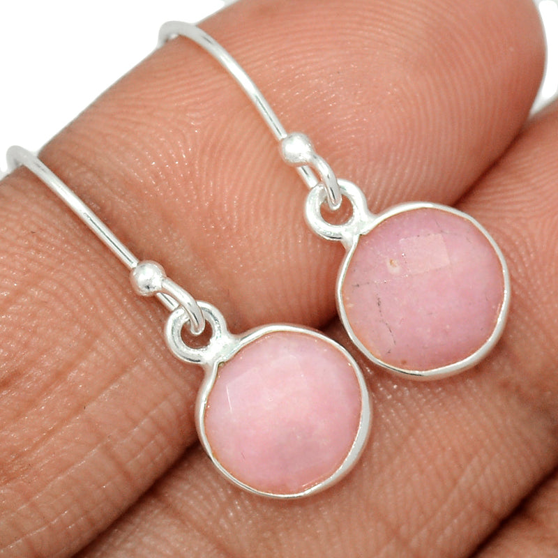 1.1" Pink Opal Faceted Earrings - POFE6