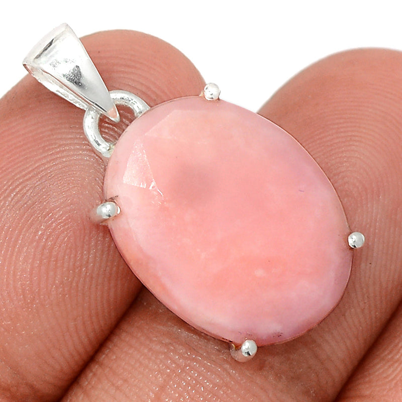 1.1" Claw - Pink Opal Faceted Pendants - POFP31