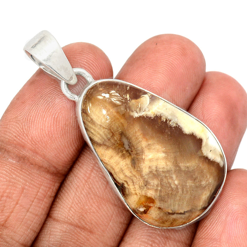 1.8" Petrified Wood Cabochon Pendants - PWCP113