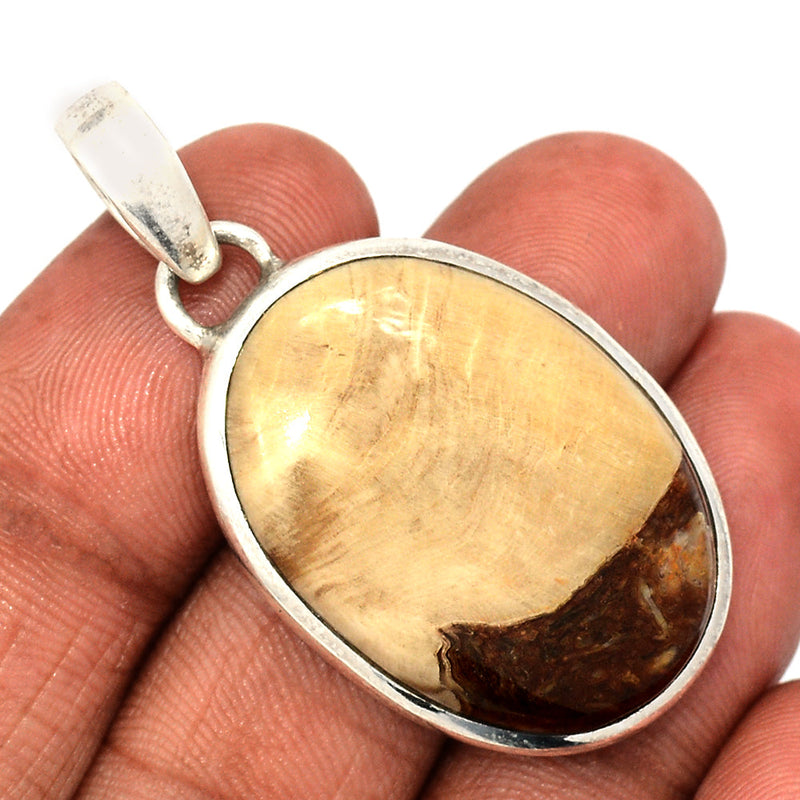 1.7" Petrified Wood Cabochon Pendants - PWCP115