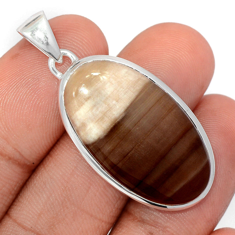 1.7" Petrified Wood Cabochon Pendants - PWCP123