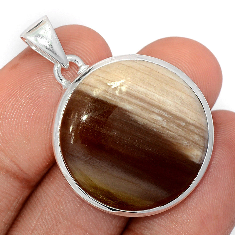 1.5" Petrified Wood Cabochon Pendants - PWCP126