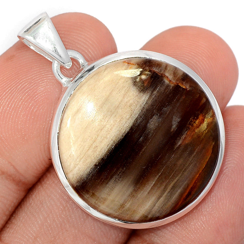 1.5" Petrified Wood Cabochon Pendants - PWCP128