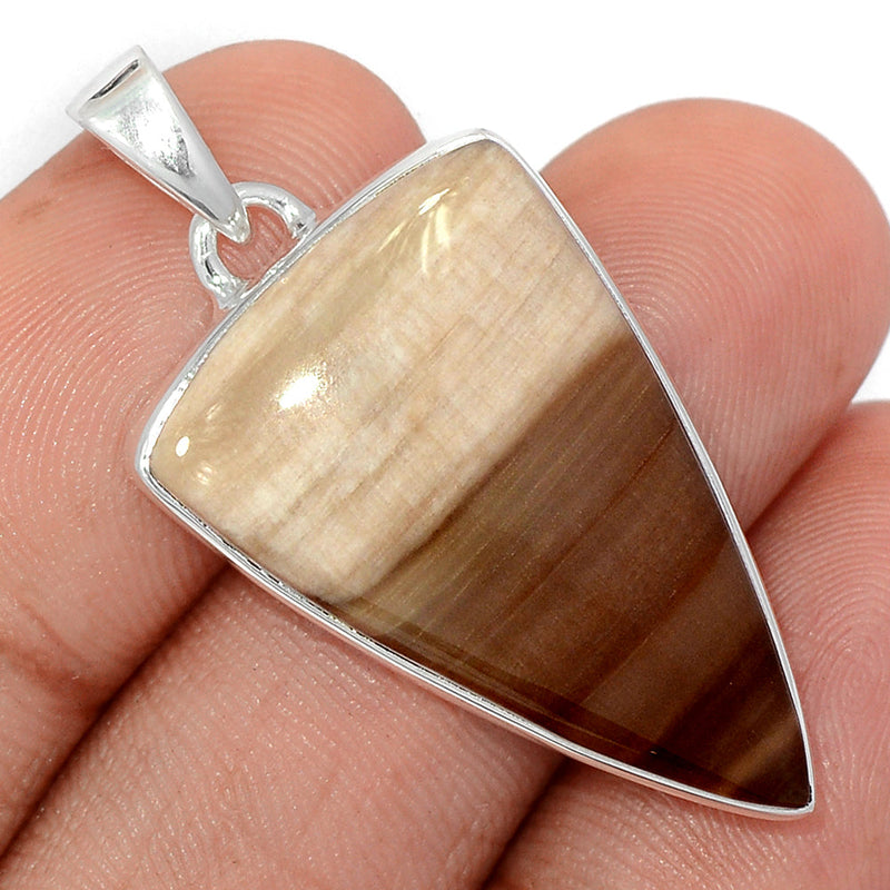 1.6" Petrified Wood Cabochon Pendants - PWCP129