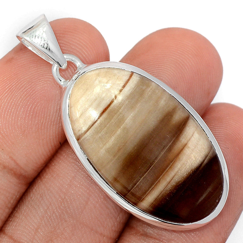 1.7" Petrified Wood Cabochon Pendants - PWCP130