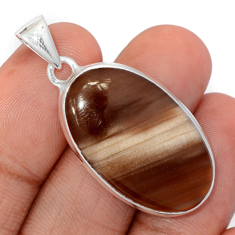 1.6" Petrified Wood Cabochon Pendants - PWCP132