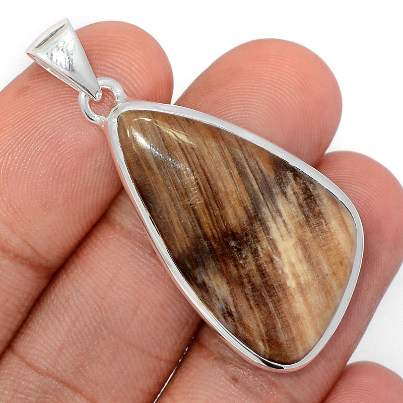 1.7" Petrified Wood Cabochon Pendants - PWCP133