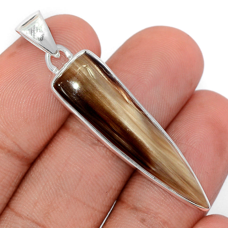 1.8" Petrified Wood Cabochon Pendants - PWCP141