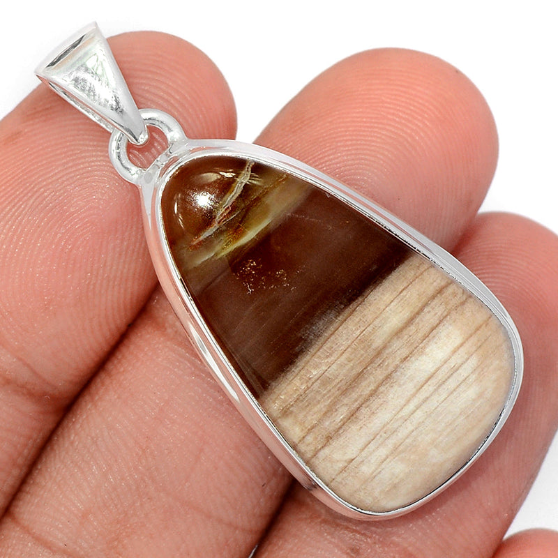 1.6" Petrified Wood Cabochon Pendants - PWCP144