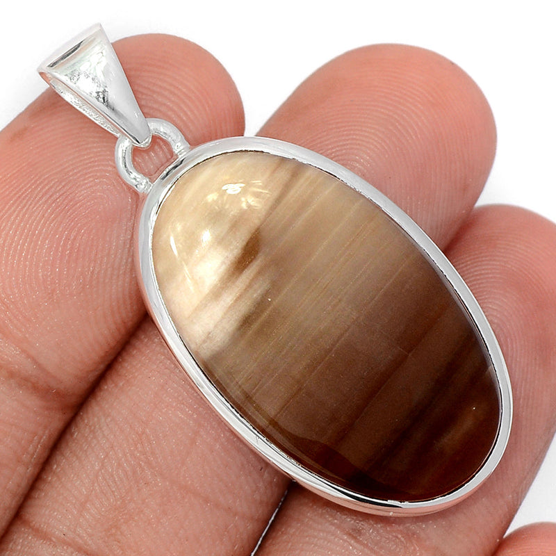 1.7" Petrified Wood Cabochon Pendants - PWCP147