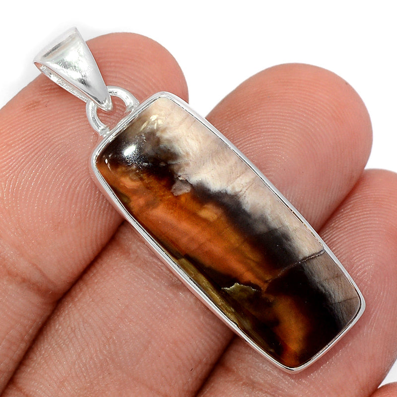 1.6" Petrified Wood Cabochon Pendants - PWCP148