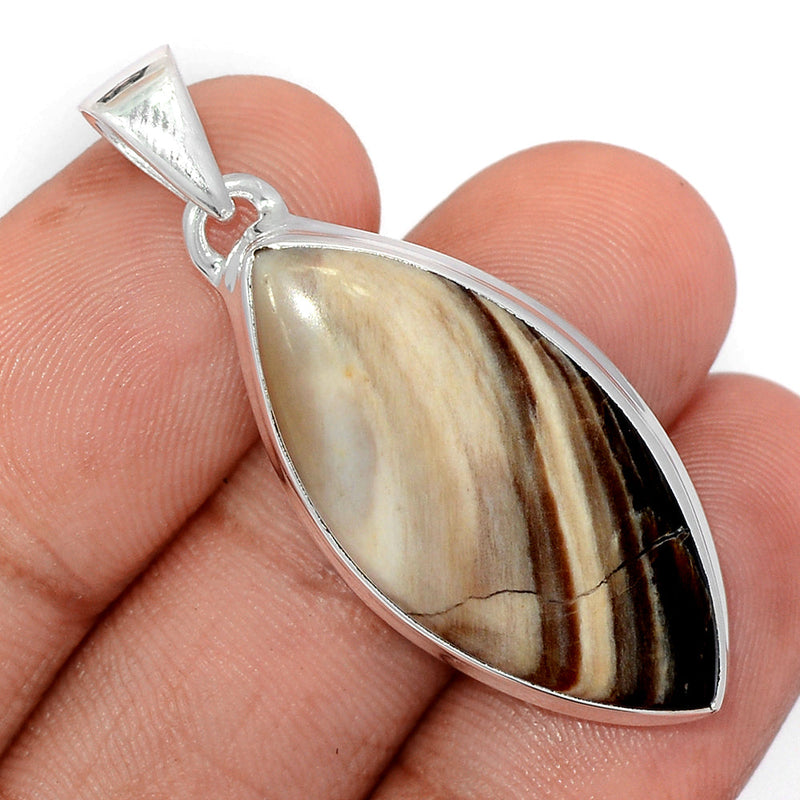 1.7" Petrified Wood Cabochon Pendants - PWCP149