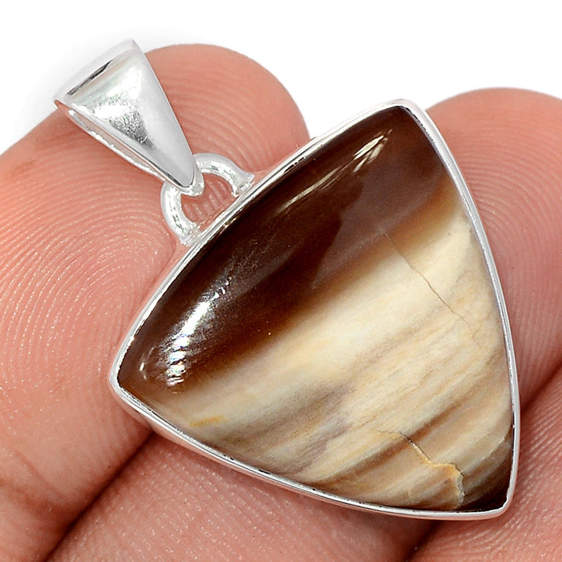 1.2" Petrified Wood Cabochon Pendants - PWCP152