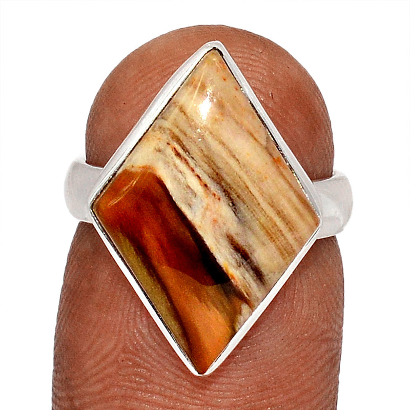 Petrified Wood Cabochon Ring - PWCR66