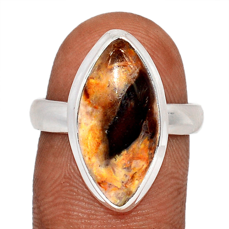 Petrified Wood Cabochon Ring - PWCR70