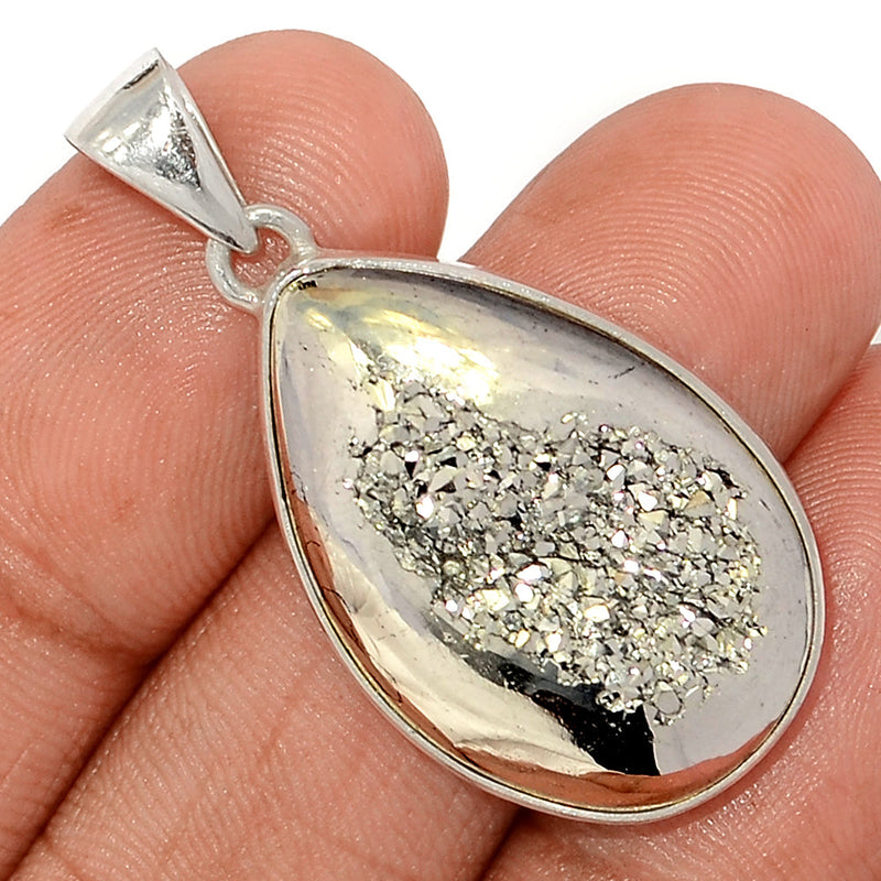 1.5" Platinium Window Druzy Pendants - PWDP172