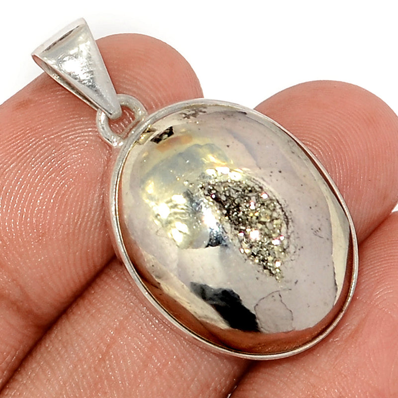 1.3" Platinium Window Druzy Pendants - PWDP173