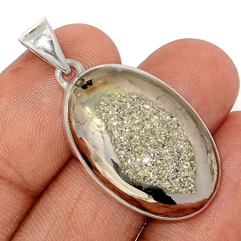 1.5" Platinium Window Druzy Pendants - PWDP174