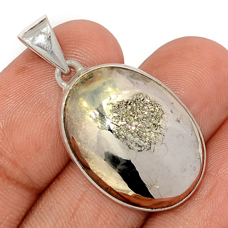 1.5" Platinium Window Druzy Pendants - PWDP175