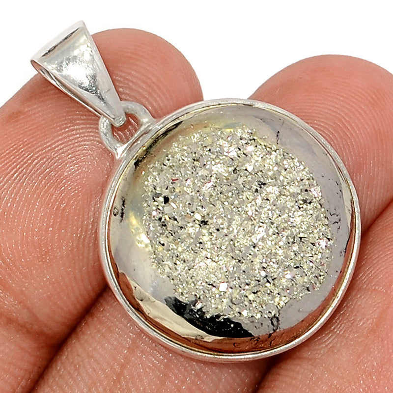 1.3" Platinium Window Druzy Pendants - PWDP177