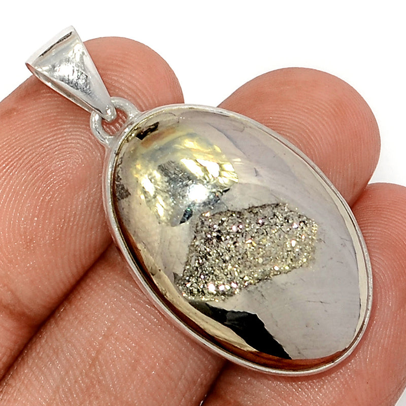 1.6" Platinium Window Druzy Pendants - PWDP184