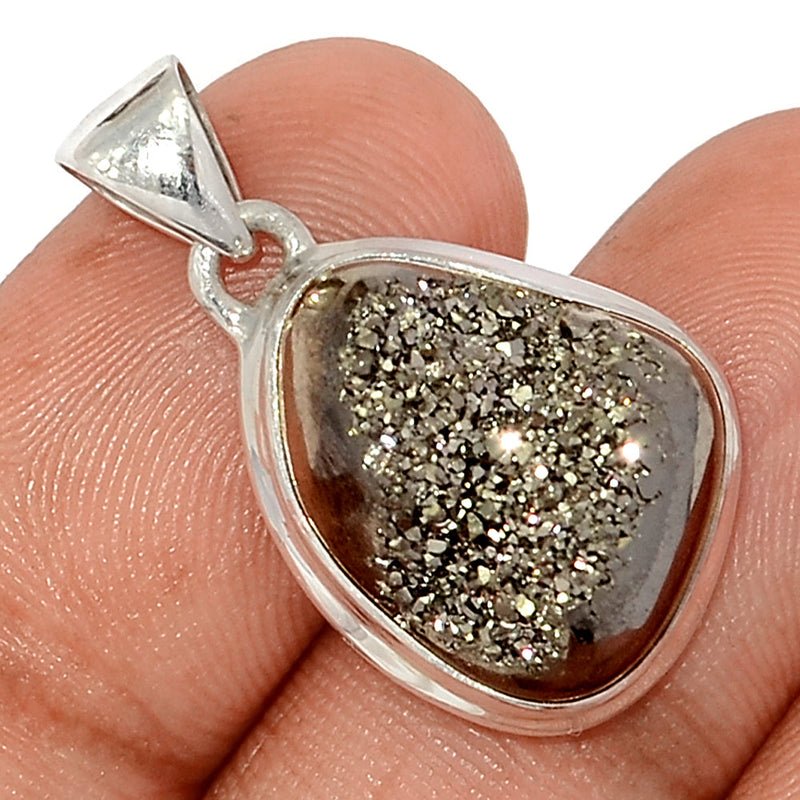 1.1" Platinium Window Druzy Pendants - PWDP188