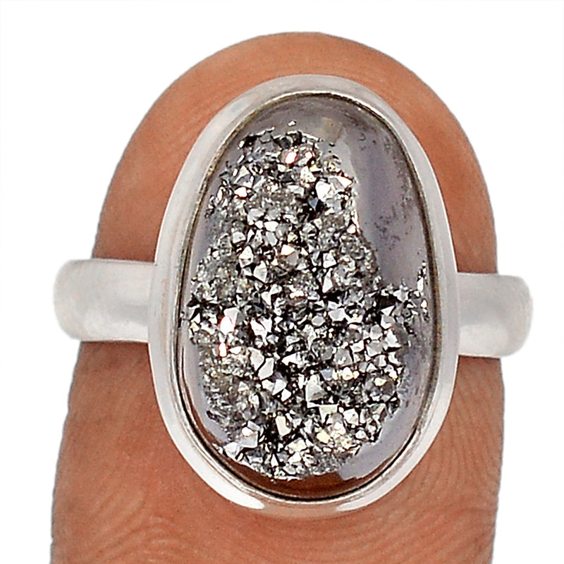 Platinum Window Druzy Ring - PWDR208